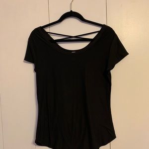 Black Cross String Top XL
